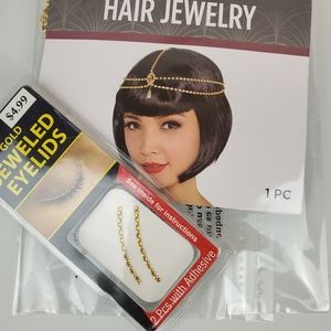 Hair jewelry plus jeweled eyelids